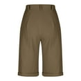 thumbnail image 4 of GJSYRH Womens Capri Pants 2025 Knee Length Cotton Linen Capris Summer Straight Leg Loose Beach Bermuda Shorts with Pockets, 4 of 4
