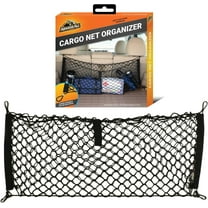 Armor All Cargo Net Organizer, 12” x 31” Inch Expandable up to 47” Inches, Super-Durable Nylon Material, Attaches to Headrest Post, Stretchable Net Car Trunk Organizer with Mesh Pocket, Universal Fit