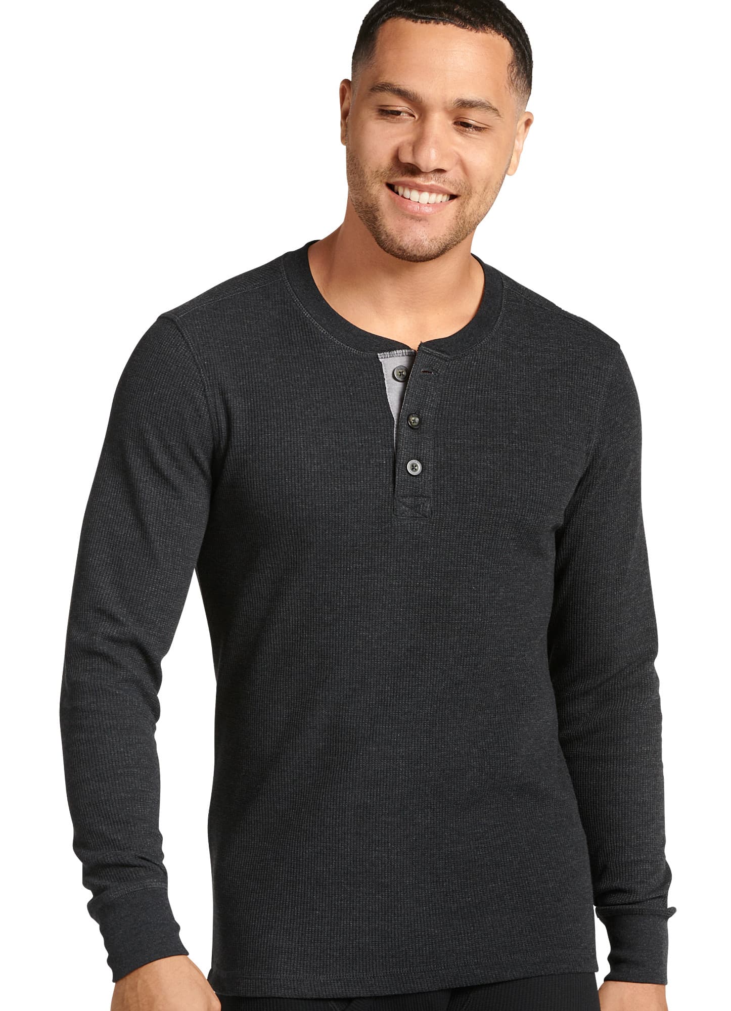 Jockey Mens Long Sleeve Waffle Henley