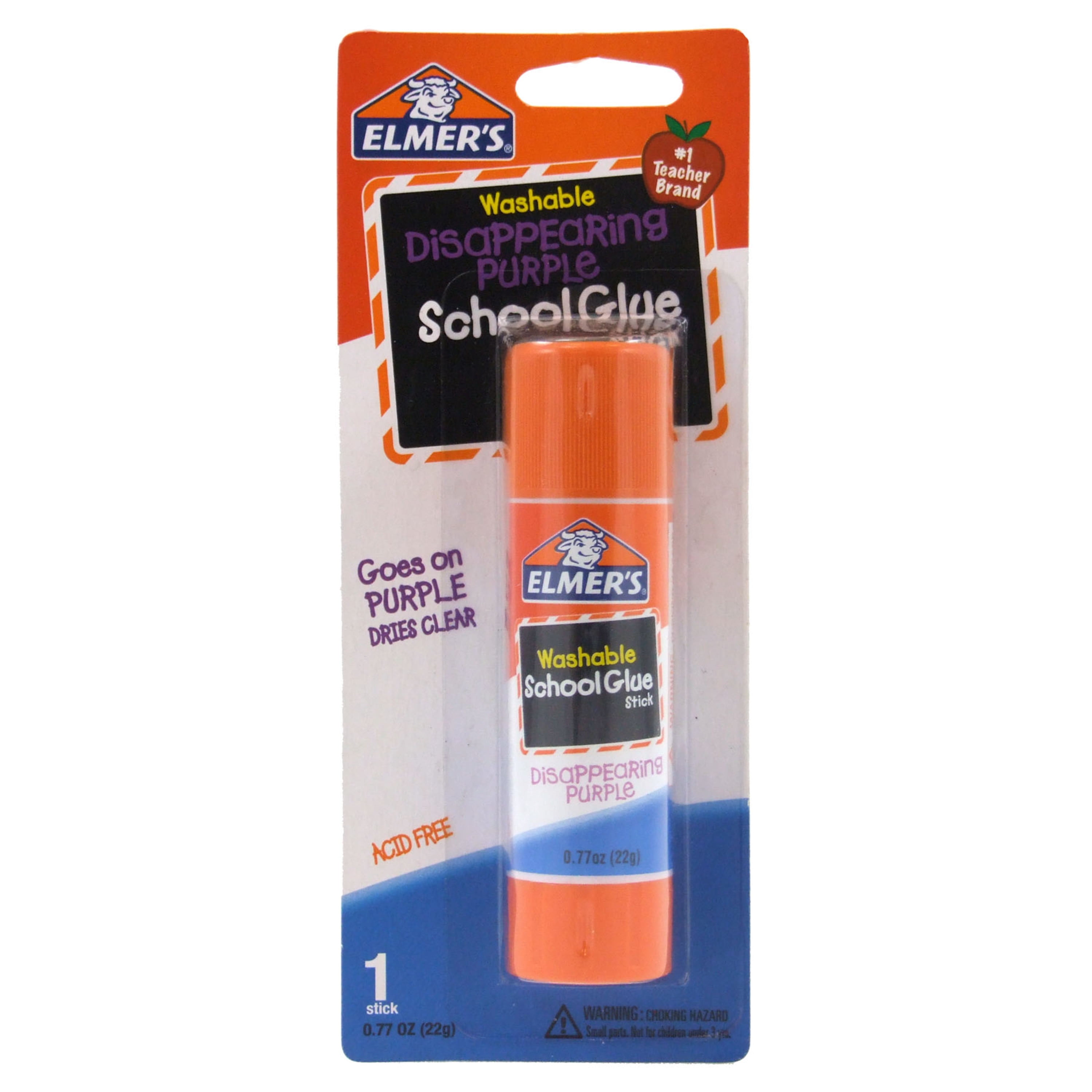 Elmer's Disappearing Purple School Glue Stick, Washable, 22 Gram, 1 Count