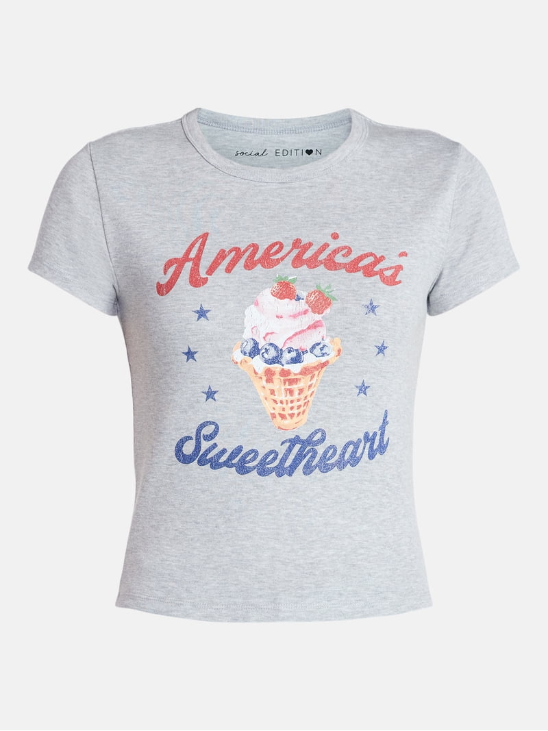 Social Edition Women's America's Sweetheart Graphic Tee with Short