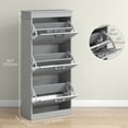 thumbnail image 3 of HOMCOM Armoire à Chaussures Étroite avec Tiroirs Basculants et Tablette Ajustable, Gris, 3 of 10