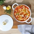 thumbnail image 2 of Oven Dutch Oven Crock-Pot Artisan de 5 litros, lino mate blanco con pomo dorado, 2 of 6