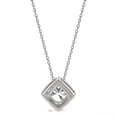 thumbnail image 3 of Charles & Colvard 14K White Gold Moissanite 6mm Cushion Halo Necklace 1.28cttw DEW, 3 of 6