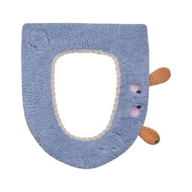 pstuiky Cojín para asiento de inodoro, funda de inodoro gruesa, cojín de asiento de inodoro de punto, funda lavable para inodoro, funda de asiento de inodoro cálida para invierno