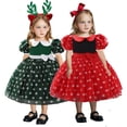 thumbnail image 2 of Toddlers Polka Dot Vintage Bow Dress Halloween Birthday Party Costume, 2 of 6