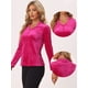 thumbnail image 2 of Blusa casual de manga larga con cuello en V de terciopelo para mujer Rosa Caliente L, 2 of 6