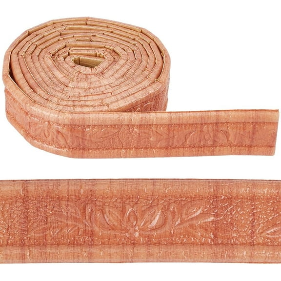 Sandy Brown 90x3.1 Trim Pattern Peel and Stick Self Adhesive Flexible Wall Edging Lines PVC Foam 3D Embossing Waterproof Wallpaper Border Skirting DIY Decor Home Office Hotel Brown DIY