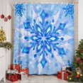 thumbnail image 6 of Small Stall Shower Curtain 36x72 Inch Narrow Half Size Christmas Blue Snowflakes Bath Curtains Bathroom Decor, Winter Modern Minimalist Textured Waterproof Shower Curtain Set with Hooks 36 Inch, 6 of 8
