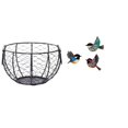 thumbnail image 1 of Cesta Tejida De Alambre De Hierro Para Encimera De Cocina Con Pájaro De Madera, Decoración Colgante De Pared Para Jardín, Sala De Estudio Y Almacenamiento De Granja., 1 of 8