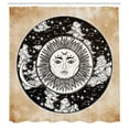 thumbnail image 3 of Ambesonne Tribal Shower Curtain, Sun Face Moon, 69"Wx84"L, Black White Cream, 3 of 5