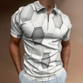 thumbnail image 2 of 3d Hexagon Tile Brick Pattern Men Zipper T-shirt Summer Casual Short Sleeve T-shirt Top, 2 of 7