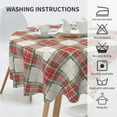 thumbnail image 5 of Christmas Checkered Tablecloth Round, 60 Inch Winter Xmas Red Green Tartan Buffalo Plaids Table Cloth Cover, Non-Slip Waterproof for Kitchen Dining Party Holiday Farmhouse Decor, 5 of 5