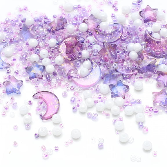 DESIGNICE Mixed Star Moon Crystal Glass Beads Seedbeads Loose Round Pearl for Diy Making Jewelry Craft Bracelets Necklaces Earrings