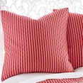 thumbnail image 2 of Levtex Home Merry & Bright Collecion - Santa Claus Lane - Euro Sham Set of Two - (26x26in.), No Insert -Classic Stripe - Red and White, 2 of 6