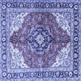 thumbnail image 1 of Ahgly Company Indoor Square Medallion Blue Traditional Area Rugs, 4' Square, 1 of 4