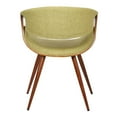thumbnail image 4 of Armen Living Butterfly Mid-Century Modern Dining Chair in Walnut Finish and Green Fabric, 4 of 10