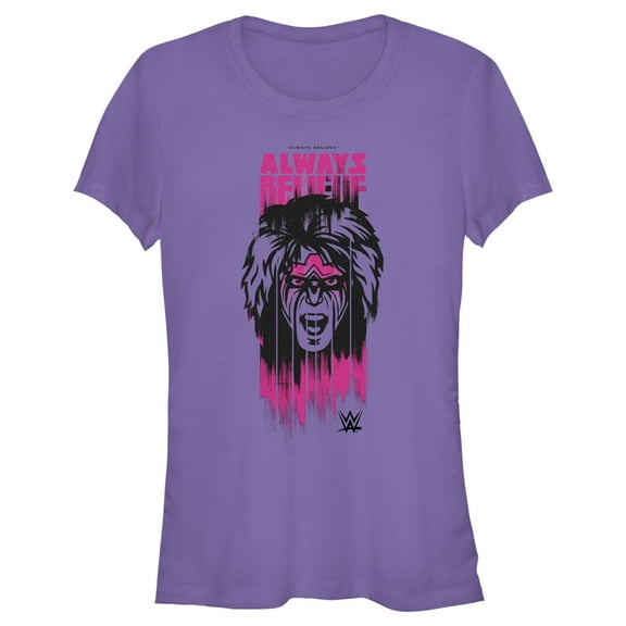 Junior's WWE Ultimate Warrior Always Believe Graphic Tee Purple Medium