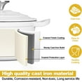 thumbnail image 2 of White Enamel Cast Iron Saucepan 2 QT with Lid, Non Stick for Cooking Milk, Pasta, Soup, Easy to Clean, 2 of 6