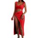 thumbnail image 1 of Vestido con tirantes y aberturas para mujer 2025 Summer - Cuello cuadrado, sin mangas, poliéster, fiesta/casual, XS-L, 1 of 5