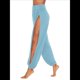 thumbnail image 2 of Pantalones Harén con Abertura Alta para Mujer, Pantalones Harén Hippies. Azul L, 2 of 7