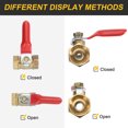 thumbnail image 5 of 4Pack Brass Water Mini Ball Valve Shut Off Switch, G1/2" Female x G1/2" Female, 180 Degree, 5 of 6