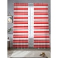 thumbnail image 3 of Boho Red Stripe Semi Sheer Curtains 84 Inch Length 2 Panels Set, Abstract Geometric White Minimalist Sheer Kitchen Curtain Privacy Voile Window Curtain for Living Room Bedroom Rod Pocket Drapes, 3 of 7