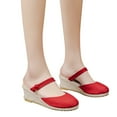 thumbnail image 3 of Sandales Espadrilles à Talon Compensé pour Femmes, Bride à la Cheville à Boucle, Sandales Plateforme Décontractées d'Été, Chaussures pour Femmes à Bout Fermé, Compensées Rétro, 3 of 9