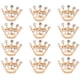 thumbnail image 1 of 12 broches con forma de corona, tiara y ramillete de diamantes de imitación para bodas, fiestas y desfiles (dorados), 1 of 7