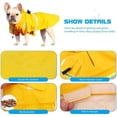thumbnail image 4 of Impermeable para perros con capucha, impermeable y cortavientos, con tiras reflectantes y orificio para arnés (Amarillo L), 4 of 5