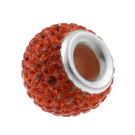 Sterling Essentials Signature Moments Sterling Silver Orange Crystal Bead