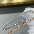 thumbnail image 3 of Quality Brand Pure 925 Sterling Silver Jewelry For Women Gold Bangle Move Diamond Bangle Wedding Jewelry Around Rivet 6cm Bangle, 3 of 5