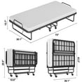 thumbnail image 6 of Slumbrae Folding Bed with Mattress, Twin Size, Heavy Duty Steel Slat Frame, Portable Rollaway Bed with Memory Foam Mattress with Bamboo Rayon Cover, Easy Assembly, Ideal for Guests & Camping, Black, 6 of 7