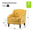 thumbnail image 6 of Wooden Upholstery Armchair Lounge Sofa Club Accent Chair Nailhead Trim Side Chair Living Room Bedroom Yellow, 6 of 6