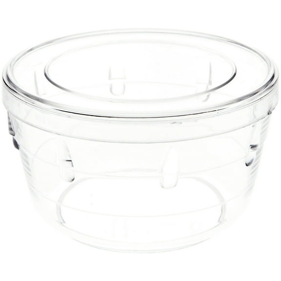 Pioneer Plastics 010C Clear Extra Small Round Plastic Container, 3.0625" W x 1.75" H, Pack of 4
