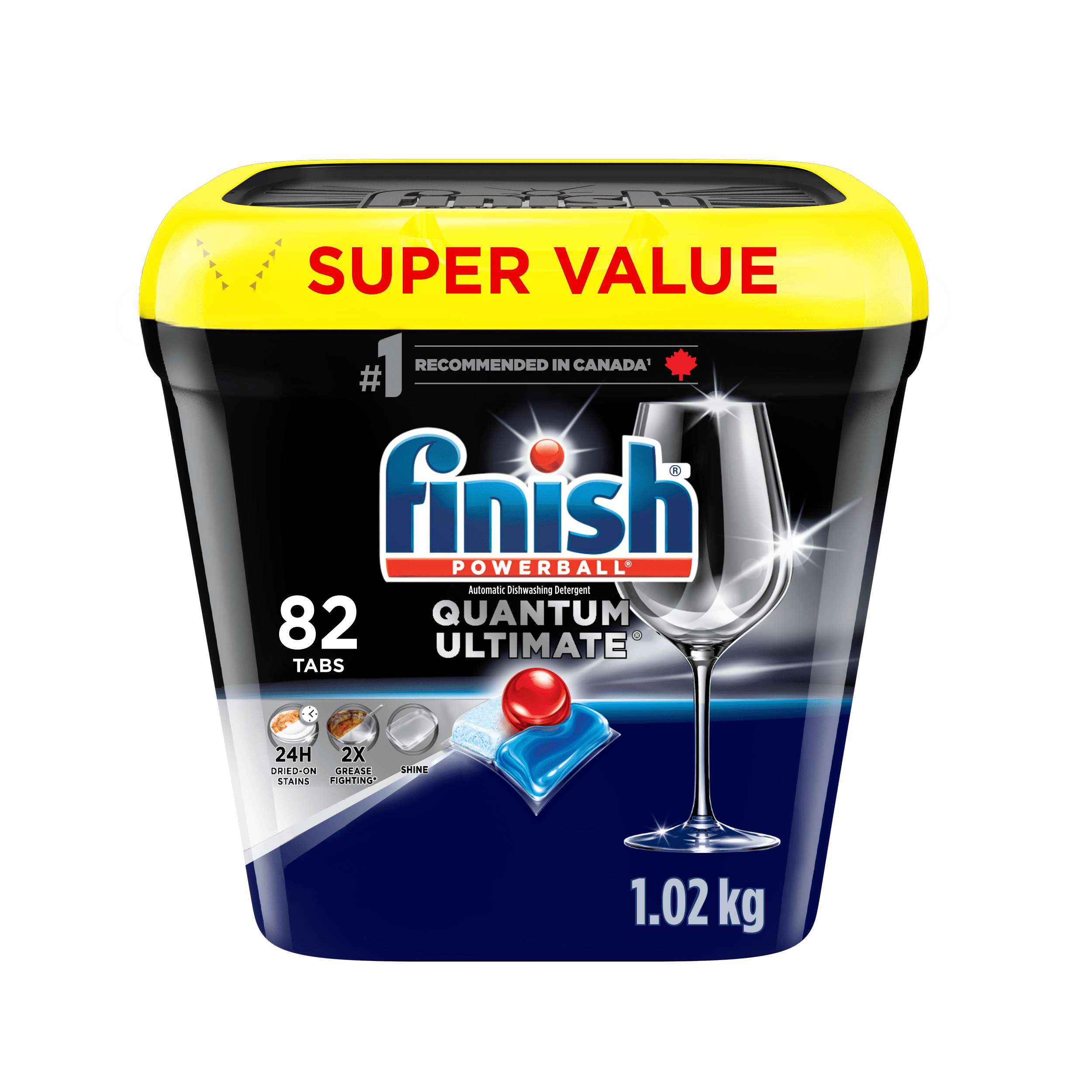 Finish® Quantum Ultimate® Dishwasher Detergent Pods, No Pre Rinse needed, for Deep Clean & Sparkling Shine, 82 Tabs