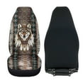 thumbnail image 3 of Uorisanigo 2-Pack Car Seat Covers, Soft Tribal Wolf Aztec Auto Driver Seat Covers, Comfy Automotive Seats Protectors Front Set For Cars, Car Accessories for Men, 3 of 7