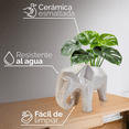 thumbnail image 4 of Maceta En Forma De Elefante Geométrico De Cerámica Esmaltada, 4 of 5