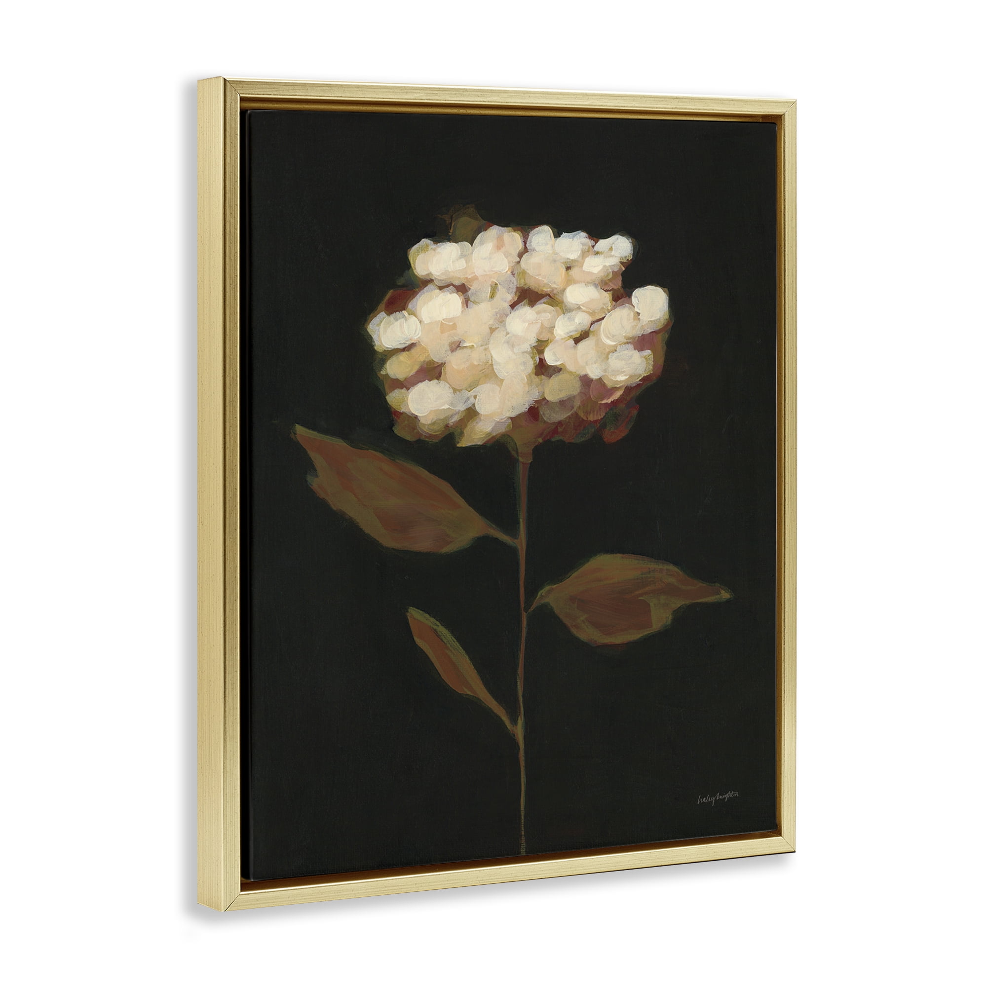 Stupell Industries Fade Into Fall Bloom Botanical & Floral Painting Gold Floater Framed Art Print Wall Art, 17 x 21