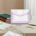 thumbnail image 3 of 5 Pcs Transparent Mesh Document Folder, Button Closure File Organizer, Plastic Envelope Storage Bag for A4 Papers, 3 of 5