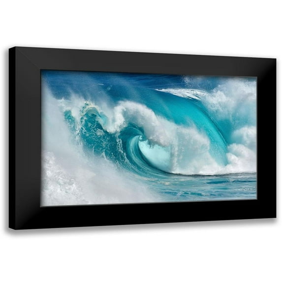 Montero, Daniel 24x17 Black Modern Framed Museum Art Print Titled - When the ocean turns into blue fire