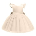 thumbnail image 4 of Girls Dresses Children Kids Baby Solid Color Mesh Dress Stylish Cute Dresses Party Gown Prom Princess Dress Size 18 M-24 M, 4 of 5