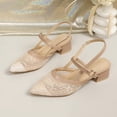 thumbnail image 4 of PiGOGI Women Pointed Toe Closed Toe Mesh Breathable Heel Comfortable Sandals Summer Casual Walking Shoes Khaki, 4 of 9