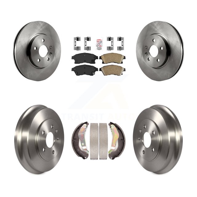 Transit Auto Front Rear Disc Brake Rotors Ceramic Pads and Drum Kit for Car 2013-2014 Chevrolet Sonic RS K8A-105051