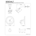 thumbnail image 2 of Kingston Brass VB3634ALT Tub and Shower Trim Only for KB3634AL, Polished Chrome/Polished Brass, 2 of 2