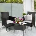 thumbnail image 6 of Patiojoy 2PC Patio Rattan Wicker Dining Chairs Set With Cushions Black, 6 of 6