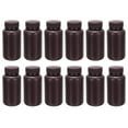 thumbnail image 1 of Unique Bargains 12 Pcs Bouteilles de Réactif 250ml, Bouteilles Rondes à Grand Ouverture avec Bouchon à Vis Marron, 1 of 6