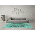 thumbnail image 3 of Ahgly Company Indoor Rectangle Persian Turquoise Blue Traditional Area Rugs, 7' x 9', 3 of 4