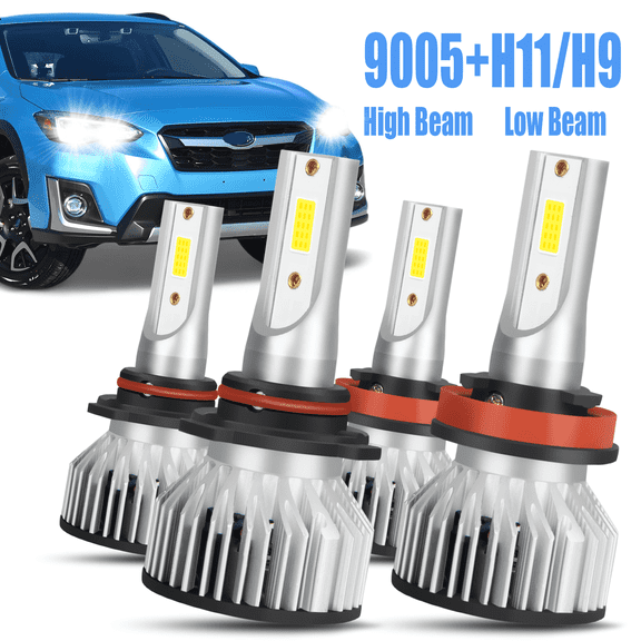 For Subaru Crosstrek 2016 2017 2018 2019 2020 LED Headlight Bulbs 9005 High Beam H11 Low Beam 4pcs