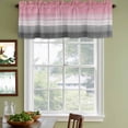 thumbnail image 4 of Pink Gray Valances for Windows, Decorative Rod Pocket Window Valance Curtains, Vintage Country Gradient Wooden Plank Line Short Curtain Drapes for Kitchen/Living Room, 2 Panels, 42" W x 12" L, 4 of 8
